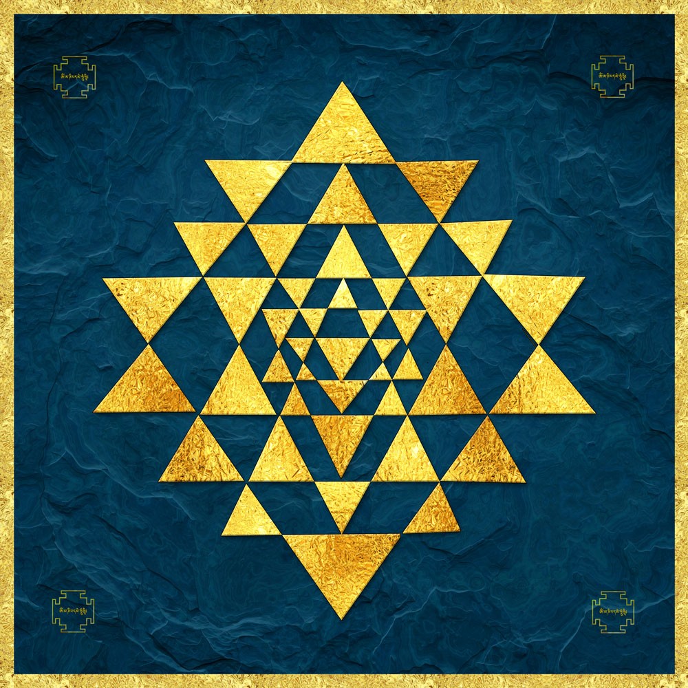 blu mahayantra simbolo antico quadro sacro protezione purificazione ambiente