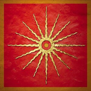 Diadema quadro simbolo yantra rosso sole vitalità energia