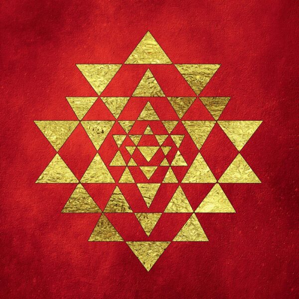 Red Mahayantra simbolo antico quadro sacro protezione purificazione ambiente