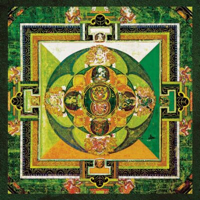 green mandala quadro tibetano